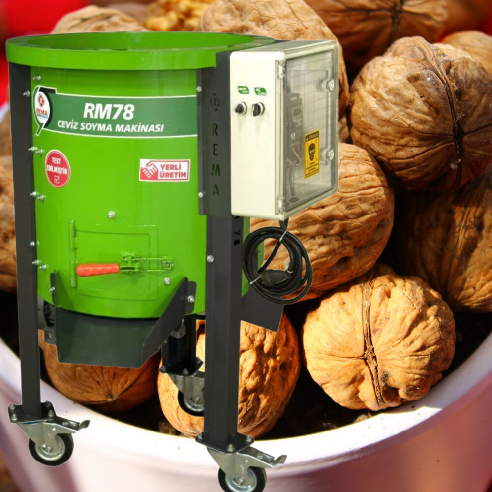 Devir Ayarlı Ceviz Soyma Makinası Rema RM78 39Kg/78L 220V